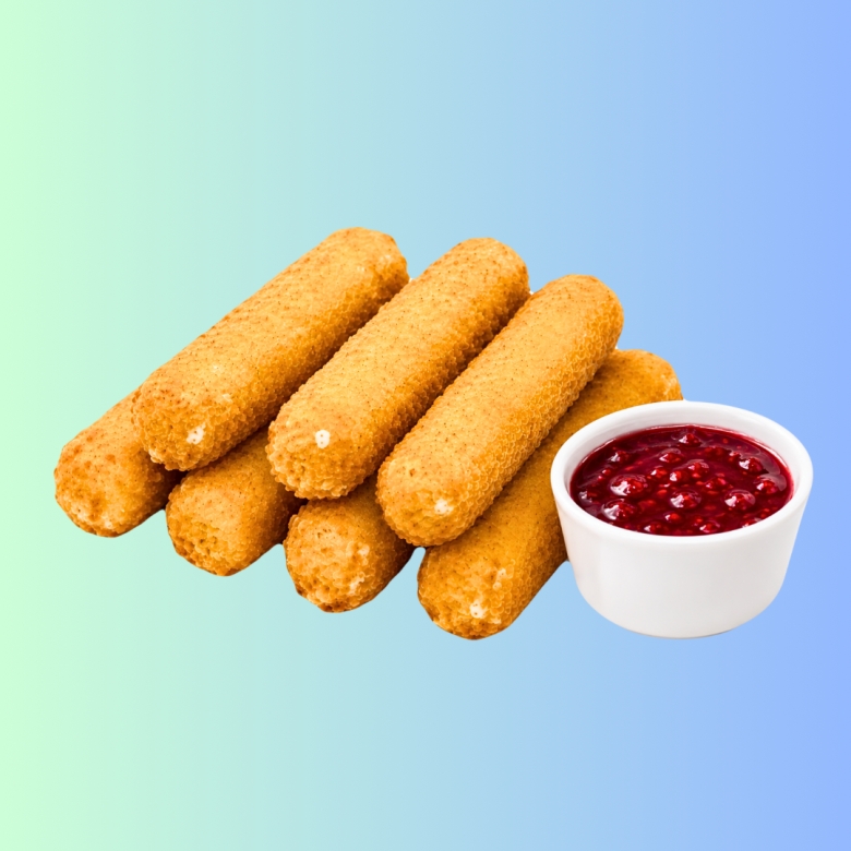 Сырные палочки с малиновым вареньем